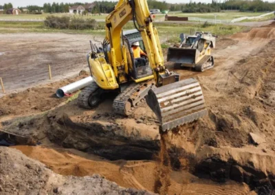 Our excavation services cover site preparation, basement digging, trenching, and GPS-enabled precision grading.